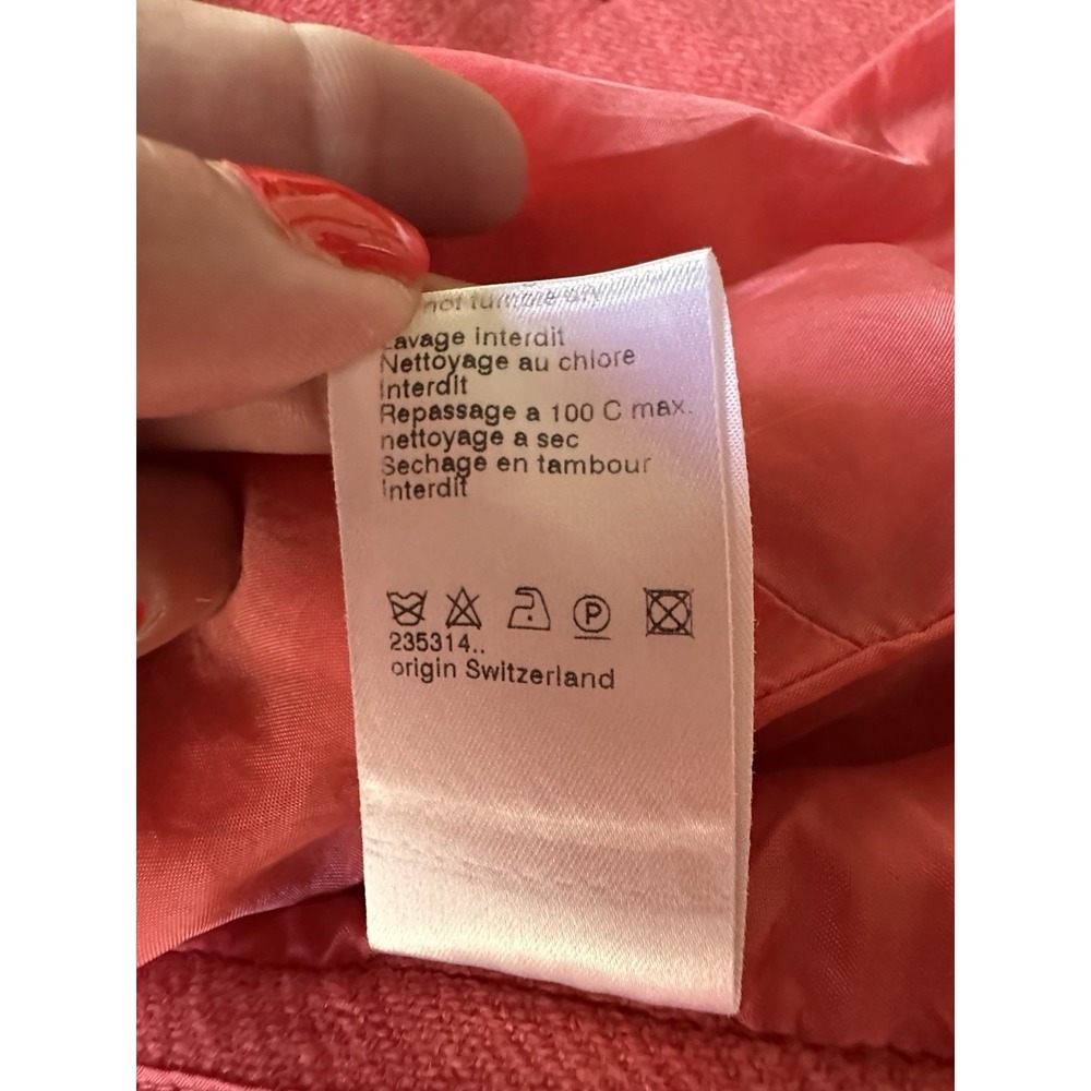 Akris Punto Coral Pink Wool Cashmere Blazer Jacket 4 Origami Pleated Buckle READ - Picture 9 of 14